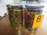 TWO JARS OF WHEAT PENNIES