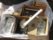 PALLET W/ (1) BOX OF T-SHIRTS, STERILE GLOVES, METAL BACK PANELS, POT LINER