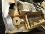 PALLET OF PLASTIC BOTTLES, (1) METAL PEDISTAL, (1) BOX OF DISPOSABLE SMOCKS