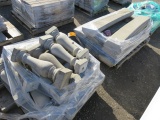 (2) PALLETS OF (8) STONE GARDEN BENCHES & BENCH LEGS, 54'' X 11''