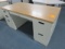 METAL DESK W/WOOD TOP