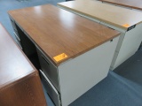 METAL DESK W/WOOD TOP