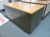 METAL DESK W/WOOD TOP