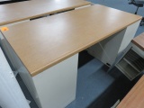 METAL DESK W/WOOD TOP