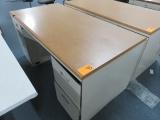 METAL DESK W/WOOD TOP