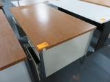 METAL DESK W/WOOD TOP