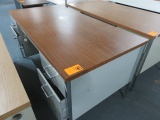 METAL DESK W/WOOD TOP