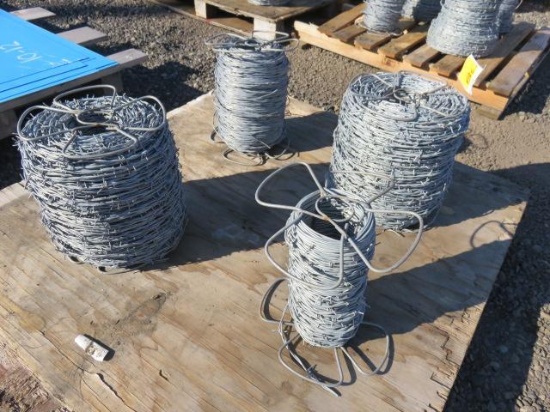 (4) ROLLS OF ASSORTED LENGTH BARBED WIRE