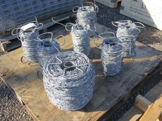 (7) ROLLS OF ASSORTED LENGTH BARBED WIRE