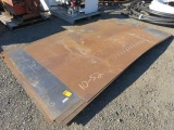 PALLET W/APPROXIMATELY (5) SHEETS OF 10' X 5' STEEL SHEETS, (1) 10' X 5' STEEL DIAMOND PLATE SHEET