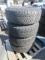 (4) BF GOODRICH RUGGED TERRAIN TIRES LT 285 75 16 W/8 LUG ALUMINUM RIMS