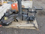 PALLET W/JOHN DEERE MOWER REAR BAG ASSEMBLY, PTO DRIVEN, 3 BAGS, & BLOWER