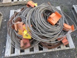 PALLET OF STEEL CABLE AND GALIDE/HANGER