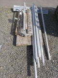 LOT OF CONCRETE TOOLS, BULLFLOAT W/POLLS, ROLLER, FINISH BROOM, FRESNO TROW