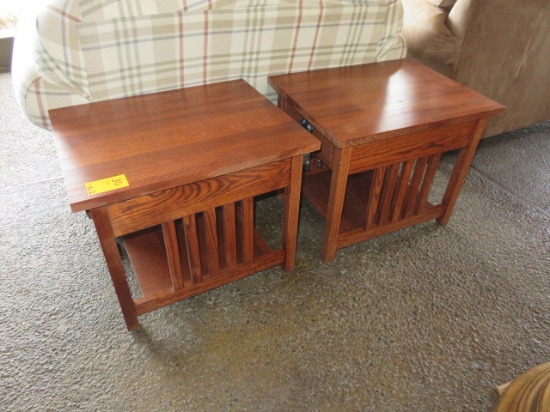 (2) WOOD END TABLES