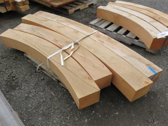 LOT OF (4) CEDAR ARCHED BEAMS APPROXIMATELY 66''