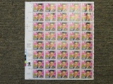 1992 US POSTAL FULL SHEET OF 40/29 CENT STAMPS OF ELVIS PRESLEY