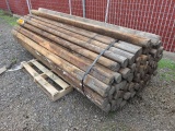 PALLET W/ APPROXIMATELY (75) 8' WOOD FENCE POSTS