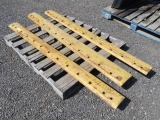 PALLET W/ (3) CAT CUTTING EDGES, (1) AT 6' X 5 1/2'', (1) AT 6' X 6'' AND (1) AT 6' X 6 1/2''