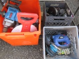 PALLET W/ (3) CRATES OF ASSORTED ELECTRIC TOOLS, ROUTERS, SAWS, DRILLS, PAL