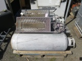 PALLETT W/(3) APPROXIMATE 16 GALLON PROPANE TANKS W/(2) PROPANE BURNERS