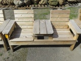 DOUBLE SEAT CEDAR BENCH, 24'' X 66''