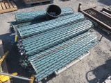 PALLET OF 5' SLATED CYCLONE FENCE W/ 32''W GATE AND ASSORTED HARDWARE