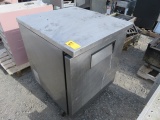 TRUE SINGLE DOOR REFRIGERATOR UNIT ON CASTOR WHEELS