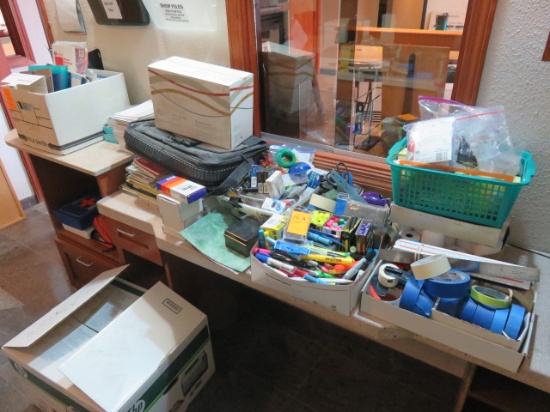 LOT OF OFFICE SUPPLIES & BROTHER PRINTER