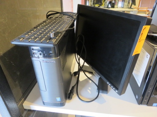 LENOVO COMPUTER TOWER W/DELL MONITOR (WINDOWS 10 INSTALLED)