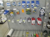 LOT W/ ASSORTED WALL MOUNTS, ADAPTERS, TIMERS, NIGHT LIGHTS & CORD PLUGS