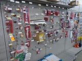 (2) SECTIONS OF INVENTORY HANGING ON PEG BOARD-ASSORTED PLUMBING HARDWARE-S