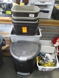 LOT OF ASSORTED GARBAGE CANS