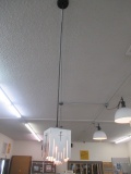 (3) HANGING LIGHTS W/ SHADES (BUYER MUST TAKE DOWN)