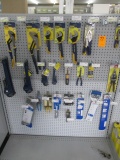 INVENTORY ON (1) SECTION GONDOLA SHELVING-IRWIN PLIERS, WRENCHES, VISE-GRIP