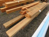 LOT OF ASSORTED SIZE AND LENGTH CEDAR BEAMS