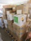 PALLET OF MICROFIBER MOP HEADS, POLYLITE LAB COATS, KC SKIN LOTION