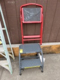 (1) BALLYMORE ROLL  AROUND STEP STOOL AND (1) FOLDING STEP STOOL