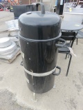 RIVERGRILL 4 RACK BBQ SMOKER AND (1) ROUND METAL PATIO TABLE & (3) CHAIRS