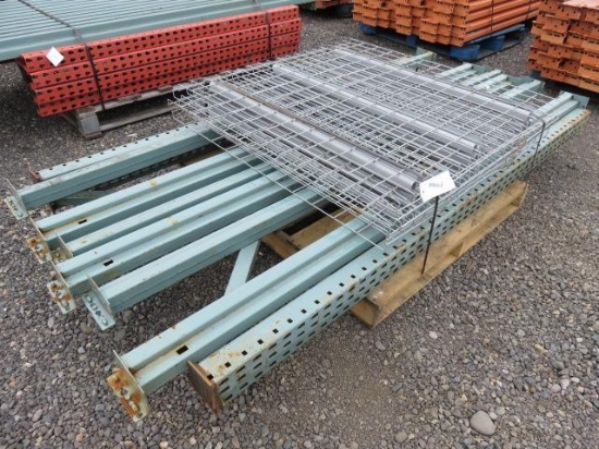 PALLET RACKING -48'' X 8' UPRIGHTS, (6) 8'4'' CROSSARMS & (6) 48'' X 45'' WIRE SHELVES