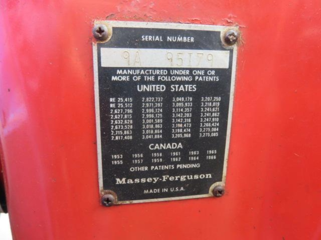 mf 135 engine serial number location