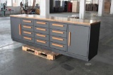 10' HEAVY DUTY WORK BENCH W/ BAMBOO TABLE TOP
