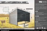 12' X 20' SKID MOUNTED LIVESTOCK SHED W/ PORTABLE SKID BASE