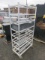 8-SHELF ALUMINUM ROLL AROUND BAKERS DISPLAY RACK W/ PLASTIC SHELF INSERTS