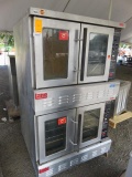 LANG ELECTRONIC 2 STAINLESS STEEL COMMERCIAL DOUBLE CONVECTION OVEN