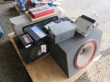 PALLET W/ ASSORTED SUB WOOFERS, AMPLIFIERS & RADIOS