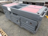 80'' X 32'' CAMBRO CART (6) PAN WELLS, (2) INSULATED LOWER COMPARTMENTS, LOCKABLE DRY STORAGE