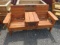 STAINED DOUBLE SEAT CEDAR BENCH 66''X24'