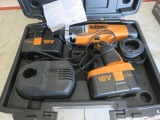 TRITON 18V PLUNGE DRILL IN CASE W/(2) BATTERIES, CHARGER & OTHER ACCESSORIES