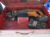 RIDGID 24V XLI RECIPROCATING SAW W/BATTERY & CHARGER IN A MILWAUKEE BOX